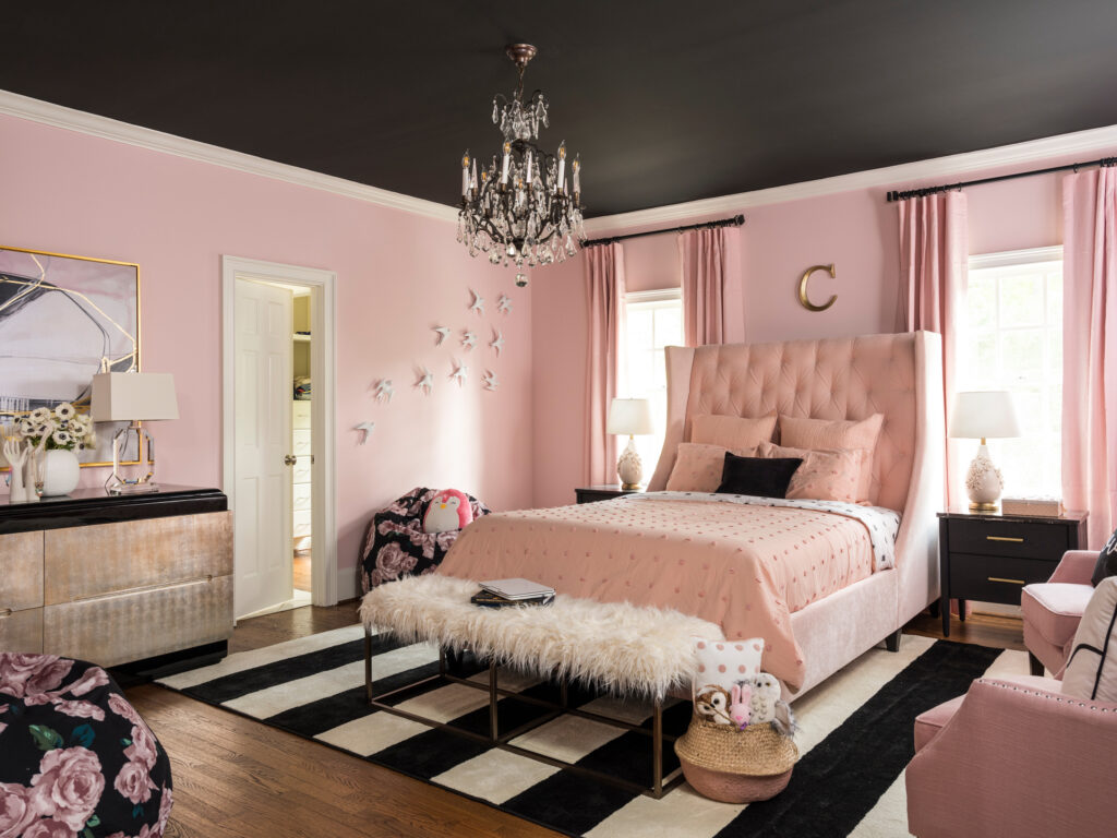 Elegant Pink and Black Accented Bedrooms - Interior Leo